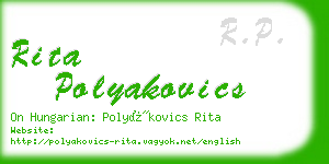 rita polyakovics business card